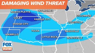 Wind Gusts Could Reach 80+ mph During Severe Storms In Parts Of Central US