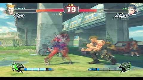 SFIV - Guile (ME) vs Sakura (CPU @ Hardest Difficulty) - 5 Rounds - Video 1 - [HQ Available]