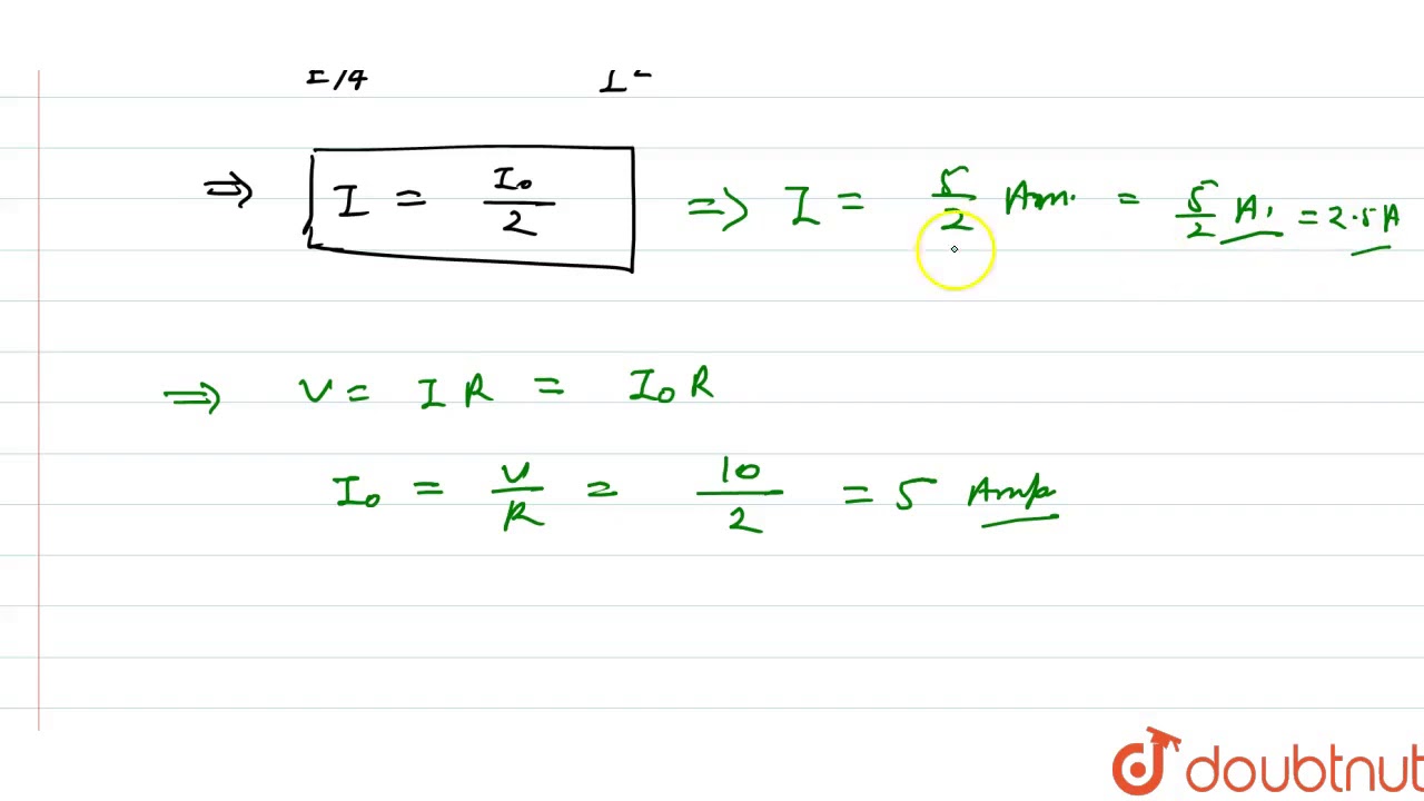 A solenoid has an inductance of 10 henty and a resistance of 2 ohm. It
