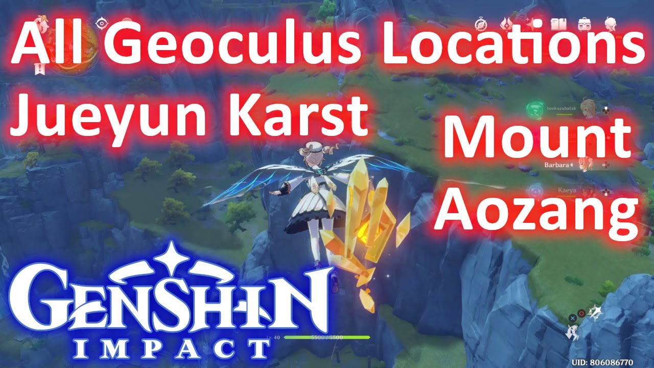 All Geoculus Locations Jueyun Karst Mt Aozang Genshin Impact YouTube