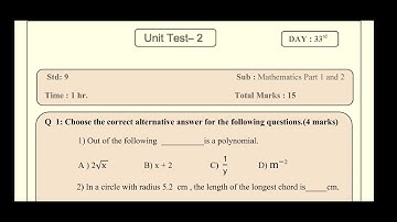 BRIDGE COURSE CLASS:9TH SUBJECT:MATHS TEST NO-2
