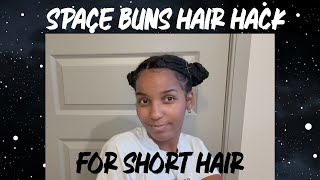 Space Buns Hack for Short Hair | Low Manipulation Style No Weave