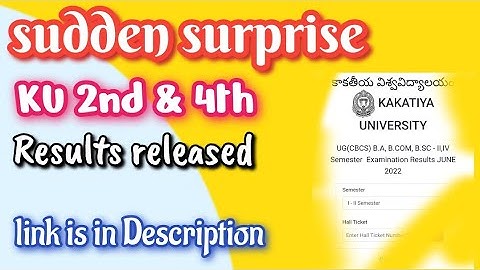 KU 2nd & 4th sem Results released link is in Description || Regular & supply KU 2022 || Degree resul