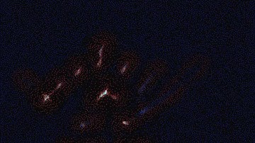 Kinect-controlled particle system (one person, attractive forces)