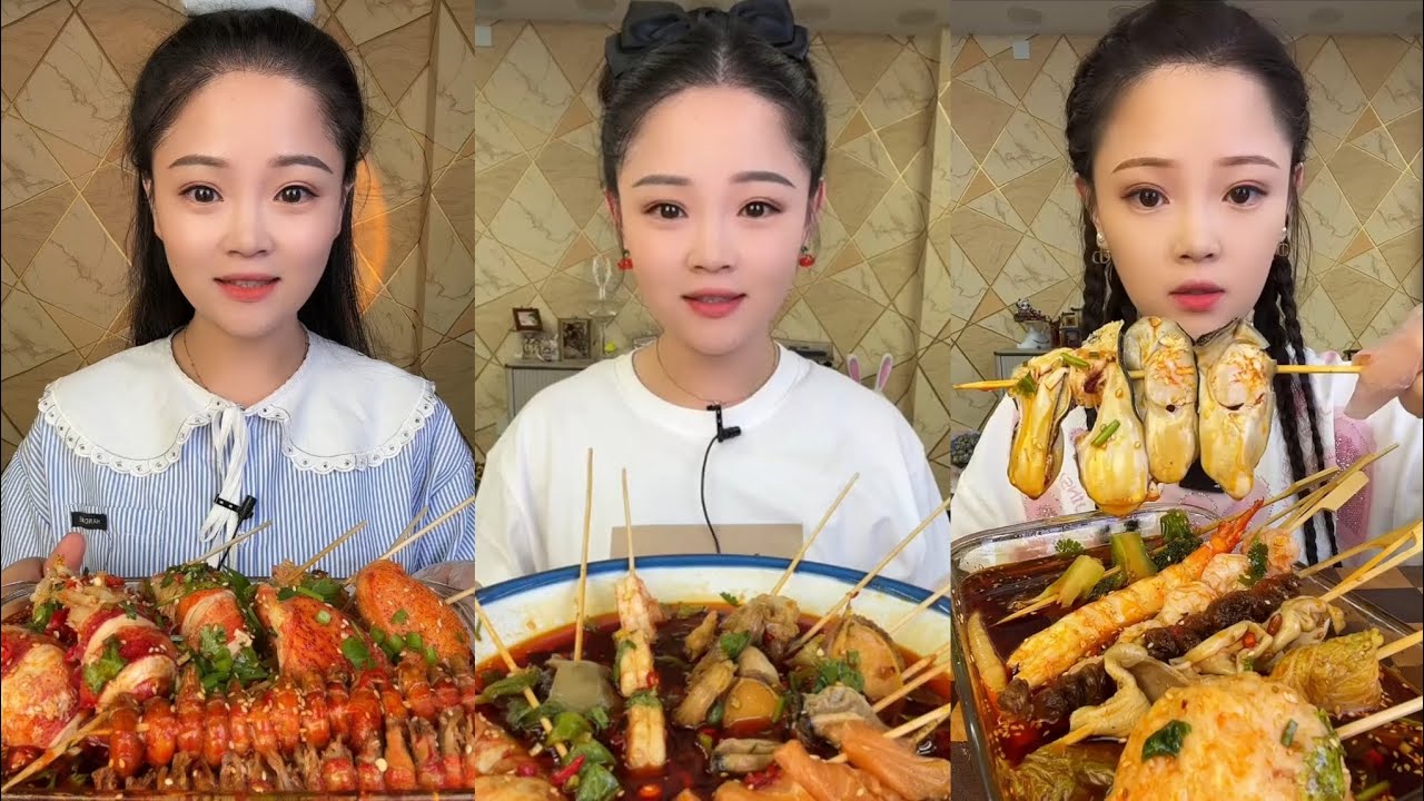 CHINESE MUKBANG SPICY FOOD(COLD POT SKEWERS)@Xiao Yu Mukbang @Bingxin666 Mukbang EATING SHOW