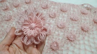 Easy Knitting / Çiçek Motifli Şal Modeli Yapılışı / Örgü Şal Modelleri ve Yapılışı