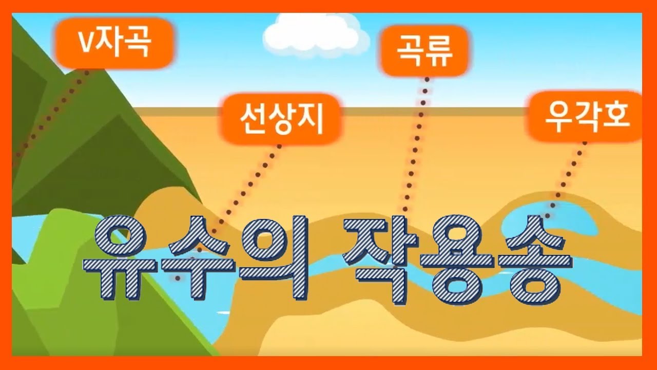 외워라 V자곡 선상지 곡류 우각호 삼각주 | 유수의 작용송 | 과학송 - YouTube
