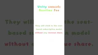 Unity cancels Runtime Fee #shorts #unity #unity3d #gamedev #gamedevelopment #technews #godot #coding