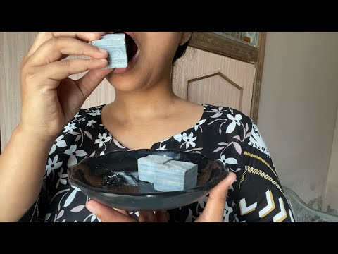 Black Cube Crunch ASMR 🖤 | Satisfying Slate Cube Crunch Sounds | Oddly Satisfying 🤩😋