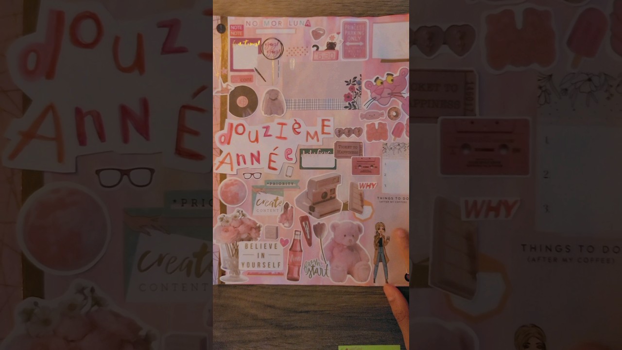 Collage binder cover back to school vision board binder collage