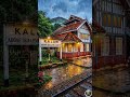 🚂🌧️ Rainy Nostalgia at the Old Station #raininthemountains #rainoundforsleep #relaxingnature