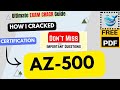 🚀 How I Cleared AZ-500 Exam in Just 6 Hours! | Microsoft Azure Security Technologies | Free PDF