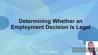 Chapter 3 - Legal Issue in employment Selection
