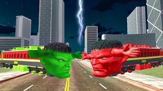 Red Hulk Train Attack Haunted Green Hulk Train - indian bikes driving 3d game screenshot 4