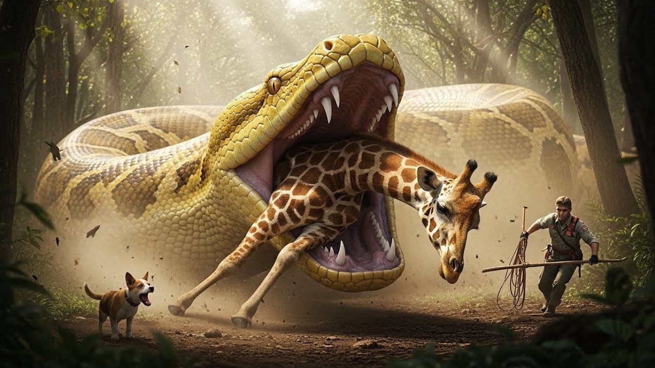 "Epic Wildlife Rescue: Brave Team Saves Giraffe from Giant Python’s Grasp 🐍🦒"