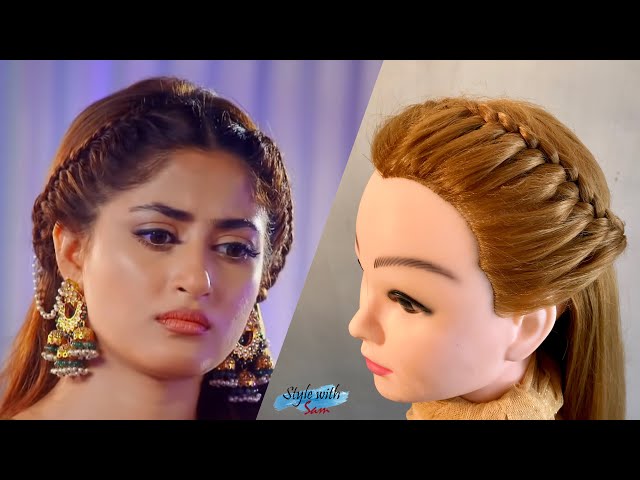 Sajal Ali Hairstyle | Front Braid Hairstyle | Yeh Dil Mera Last Episode |  Hairdo | Style with Sam - YouTube