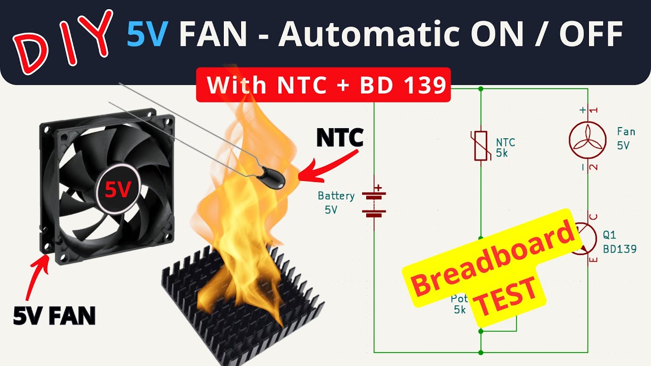 DIY | How To Make a Temperature Sensor To Automatic Turn The 5V Fan ON ...