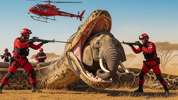 Brave Heroes Save Poor Elephant From Deadly Giant Mutant Python
