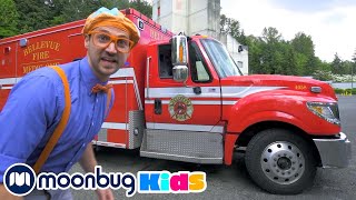 Blippi Visits a Firetruck Station | Blippi | Educational Videos for Kids | Moonbug Kids Playground