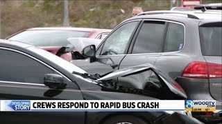8 vehicles involved in chain-reaction crash with Rapid bus