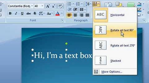 Change the Direction of Text in PowerPoint 2007