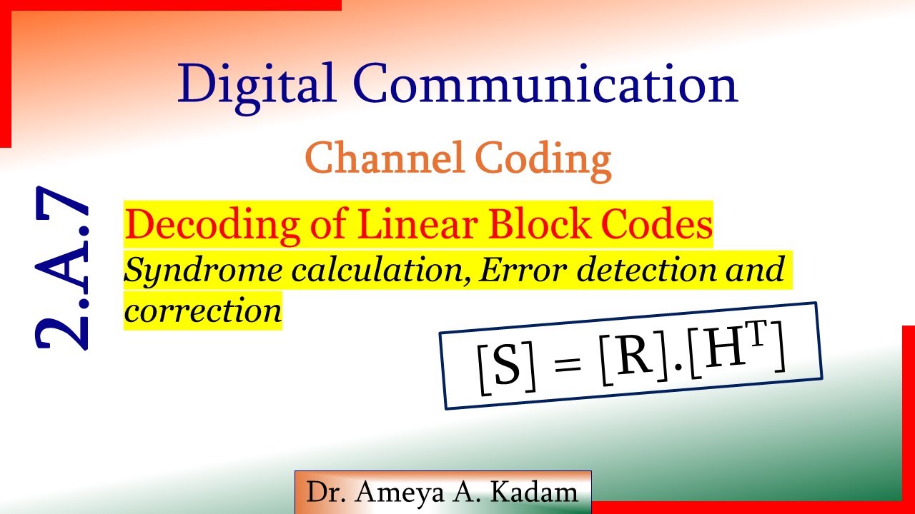2.A.7 Syndrome Calculation, Error Detection & Correction (Procedure & Numerical)