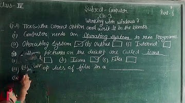 Computer Ch-3 Working with window 7 part-6 Class-4