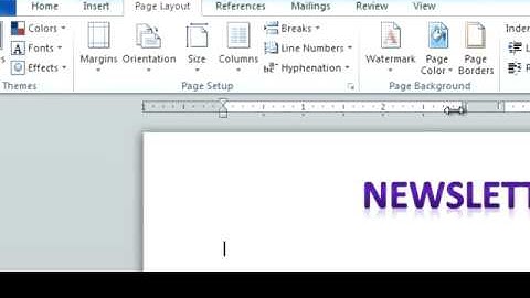 Microsoft Office Word PC: Creating a Newsletter