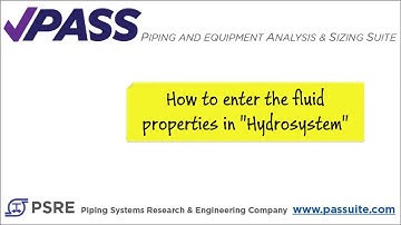 01 How to enter the fluid properties in Hydrosystem