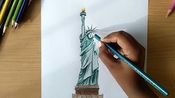 Statue of Liberty | how to draw realistic statue of liberty | statue of liberty vs statue of unity