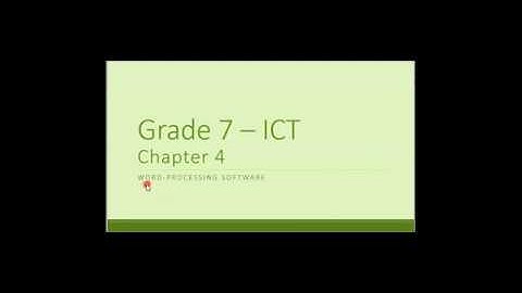 Grade 7  ict -  lesson 4