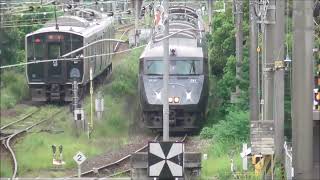 JR九州　817系V1509 回送 入換 　787系 特急きりしま11号宮崎駅～鹿児島中央駅 6011M  市営鹿児島中央駅東口自転車等駐輪   撮影日2023 7 21