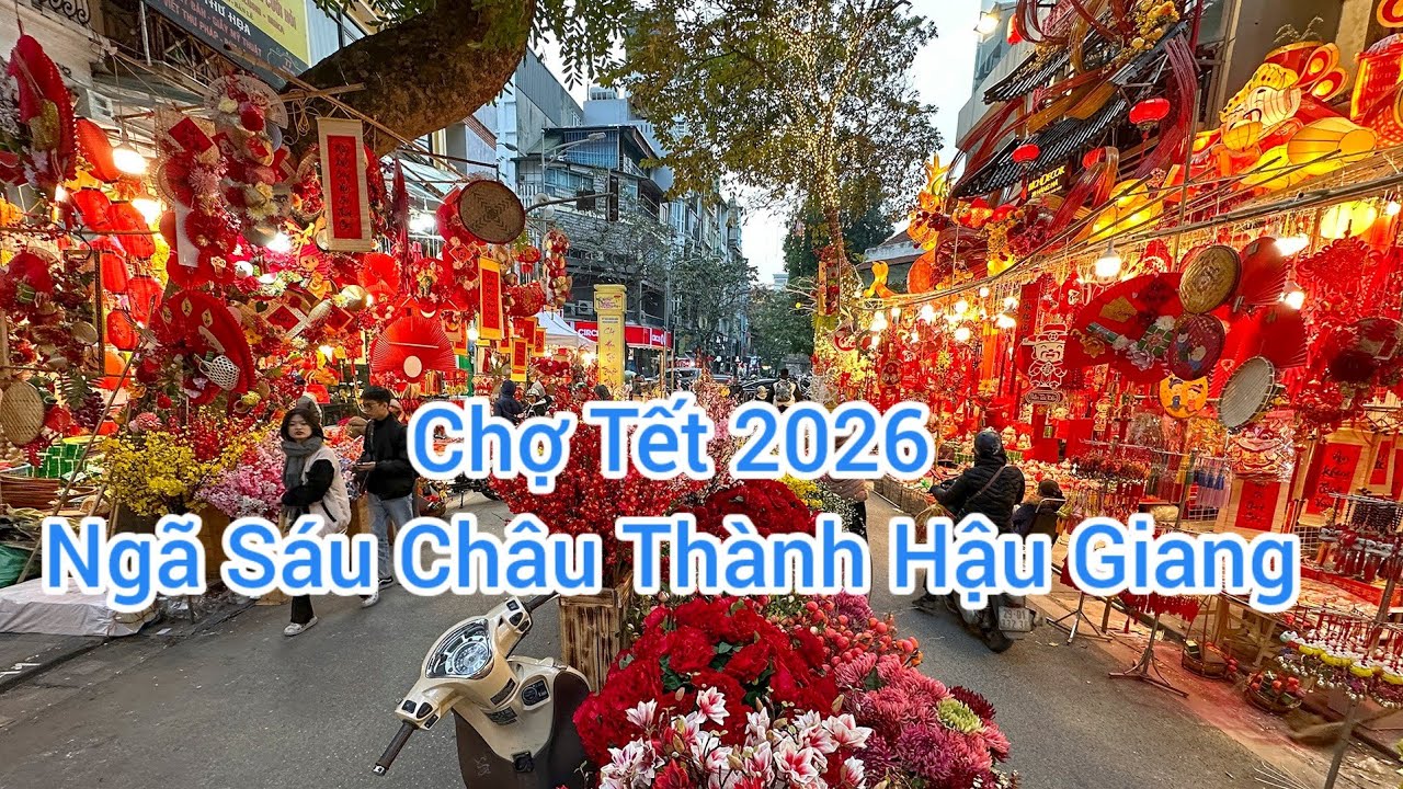 Đi chợ Tết Ngã Sáu Châu Thành Huyện Giange.#food #chotet #dulich