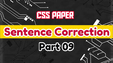 Sentence Correction / Error Detection from CSS Past Paper (Solved) #csspreparation #jobs #grammar