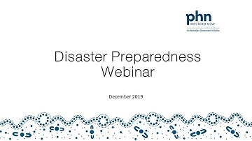 Disaster Preparedness Webinar