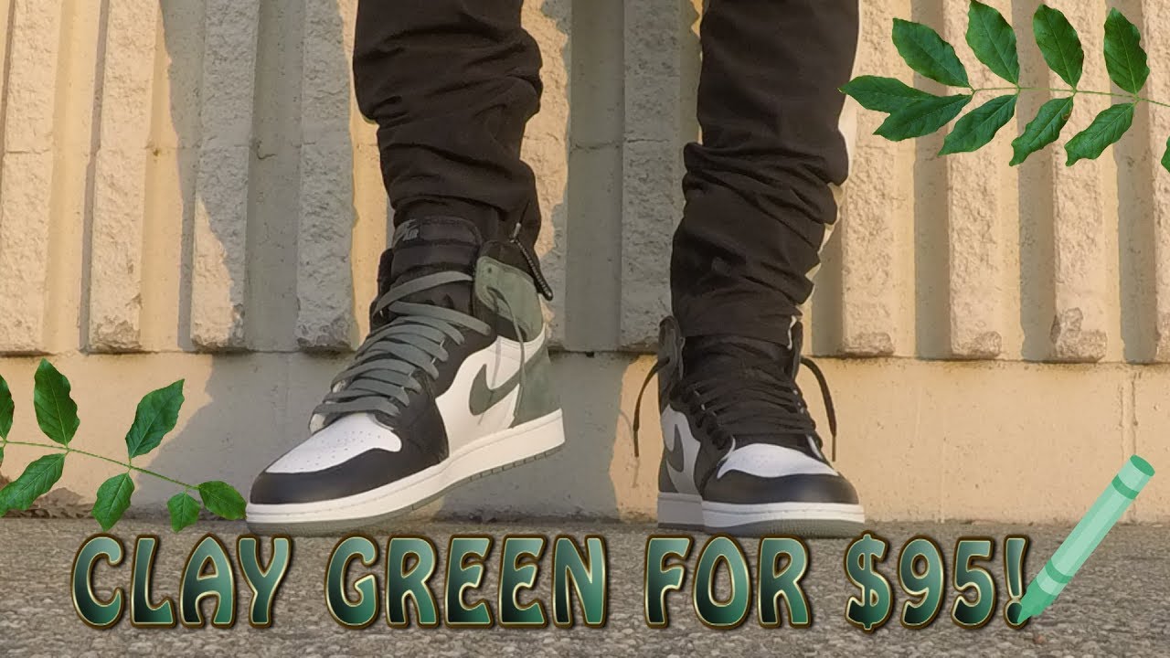 jordan 1 clay green on feet