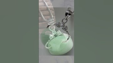 Green Jadeite Barrel Beads Silver Necklace_$39 #shorts