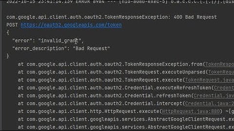 "error" : "invalid_grant",  "error_description" : "Malformed auth code."