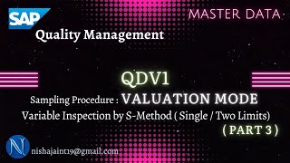 Sampling Procedure Valuation Mode: Variable Inspection by S-Method SAP S/4HANA Quality Management QM
