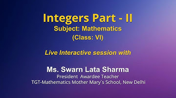 Live Interaction on PMeVIDYA : Integers Part- II