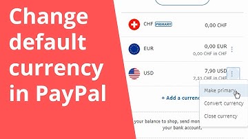 Change default currency in PayPal