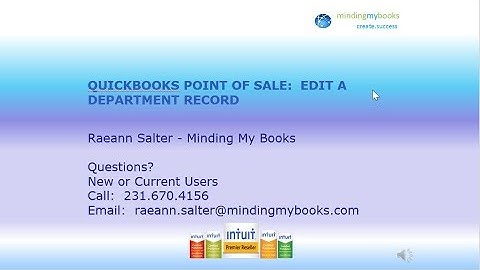 QuickBooks Point of Sale Tutorial: How to Edit Department Records Correctly