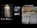 How to make a Chandelier using Shower Rings / Budget Glam DIY Lighting