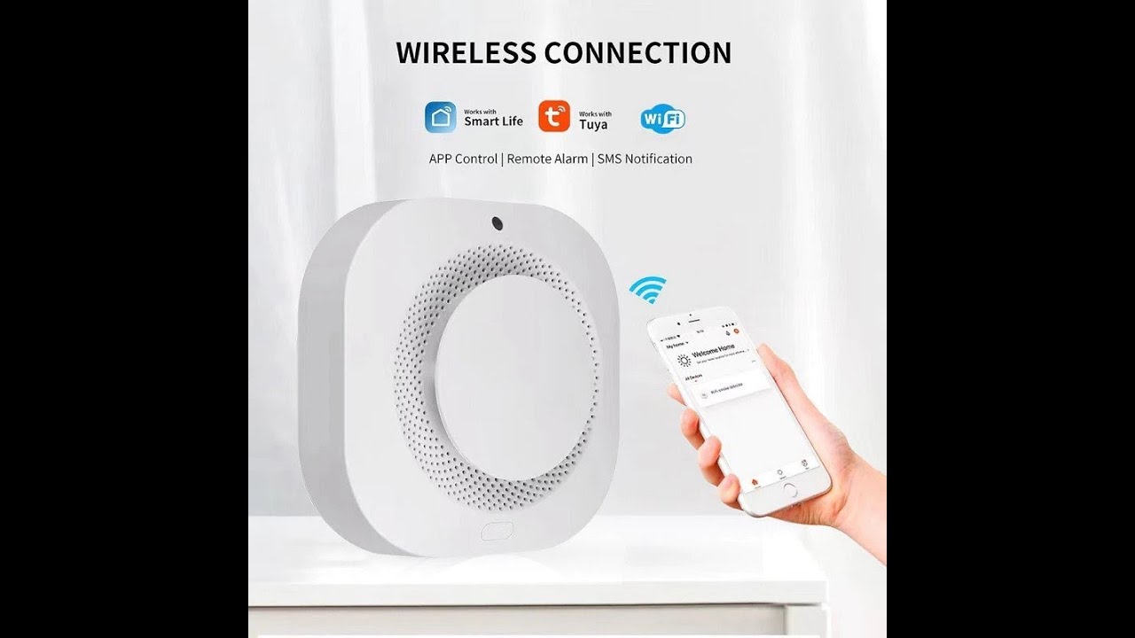 Wifi Tuya Smart Life Smoke Fire Alarm Work With Battery