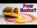 💛 Discover the Magic: Unique Easter 🐰 Poured Acrylic Design #fluidacrylics #metallicpaint