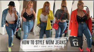 mom jeans outfit plus size
