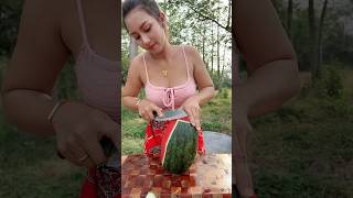 Fresh watermelon eat delicious #cooking #food #shortvideo #shorts