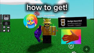 How to get the glove “GOOFY“ and badge “CHAOS“ in slap battles.