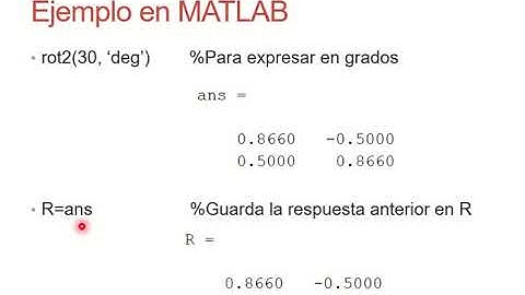 Cinemática: Matrices de rotación en el plano con Matlab