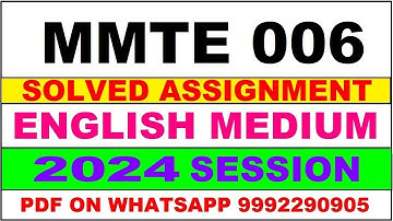 mmte 6 solved assignment 2024 | mmte 6 solved assignment in english 2023-24 | mmte 6 2024